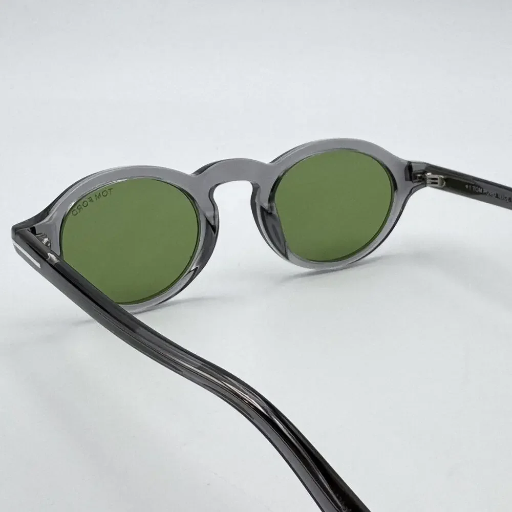 Tom Ford Sunglasses Aristotele-02 TF1332 20N Transparent Gray Frame Green Lens